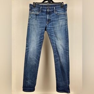 Uniqlo Mens Selvedge Skinny Jeans 32x32 Distressed